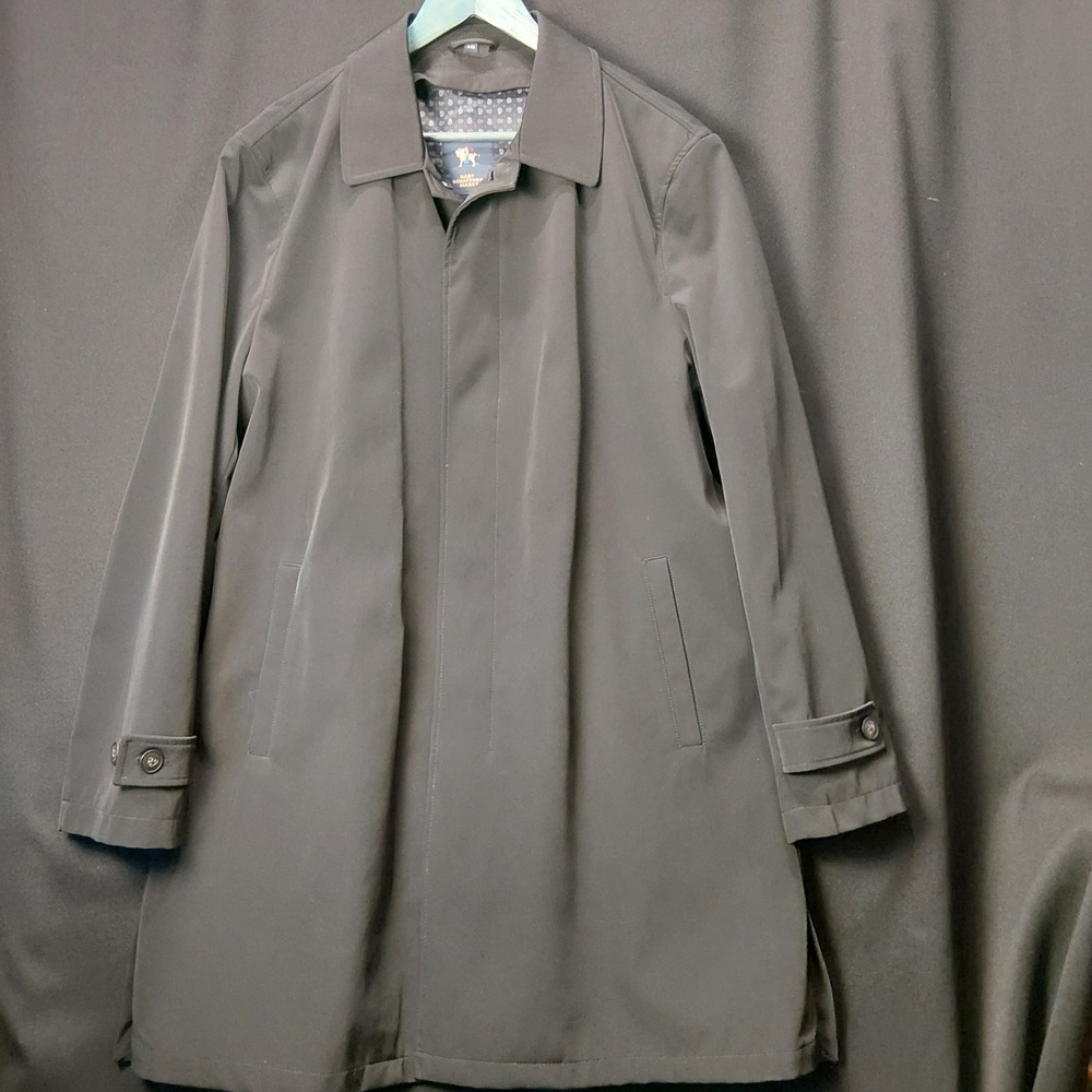 Hart Schaffner Marx Hartsdale Water Resistant Coat Jacket Black 44R HSM